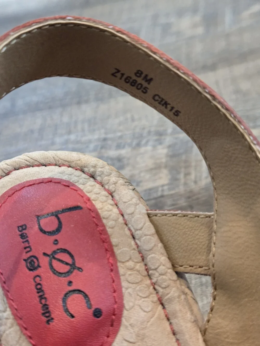 B.O.C red Wedge Sandals, Size 8